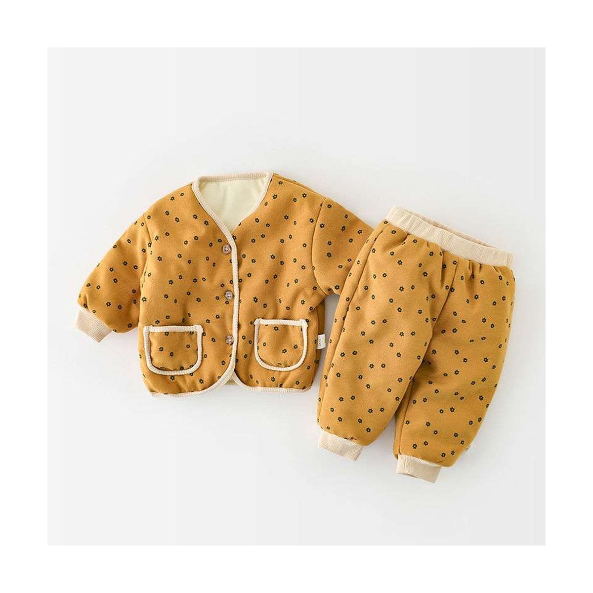 Fleece Thickened Children's Baby Clothes Set