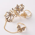 Flower Butterfly Ring Bangle