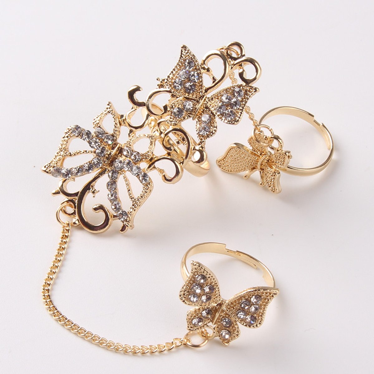 Flower Butterfly Ring Bangle