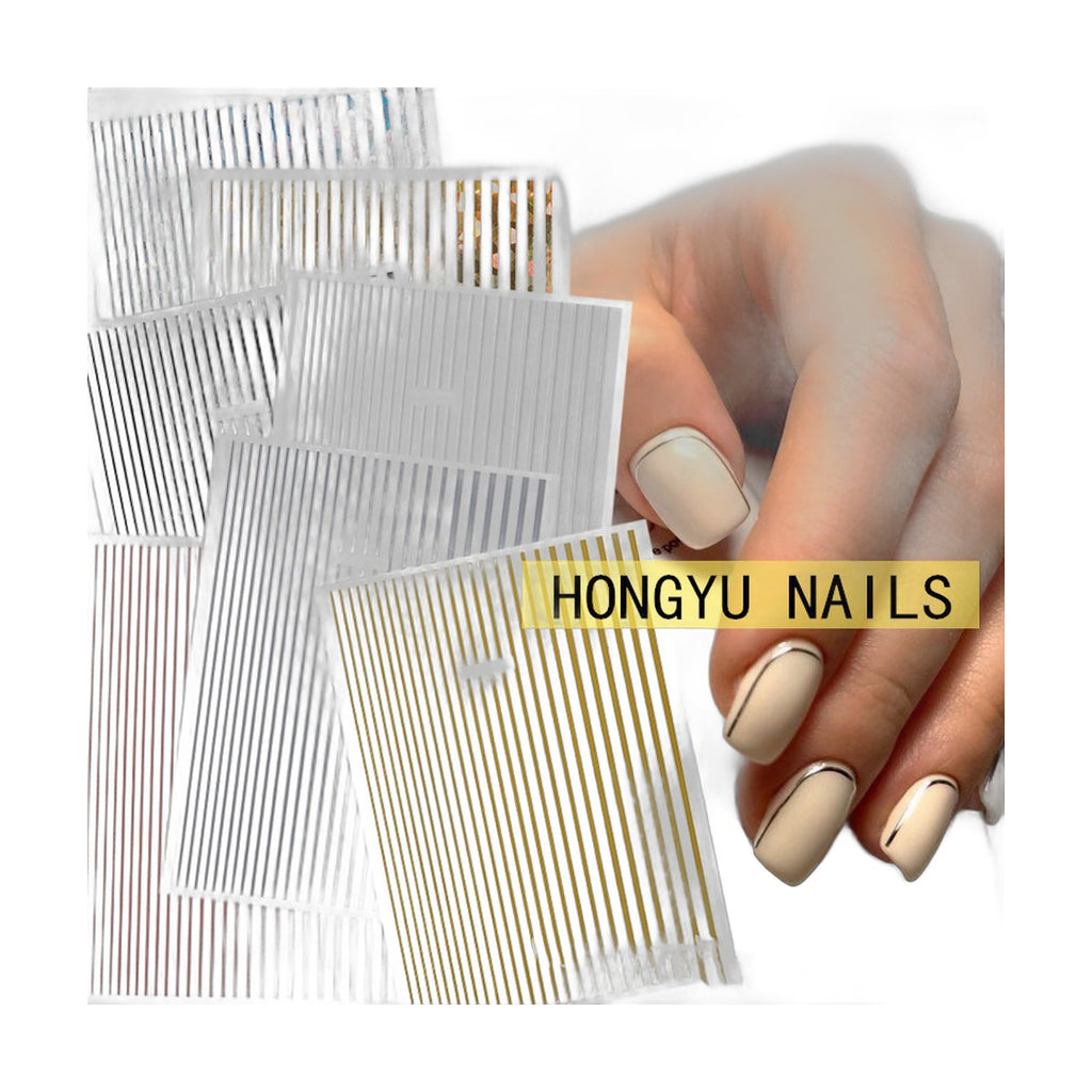 Fluorescent Line Nail Stickers