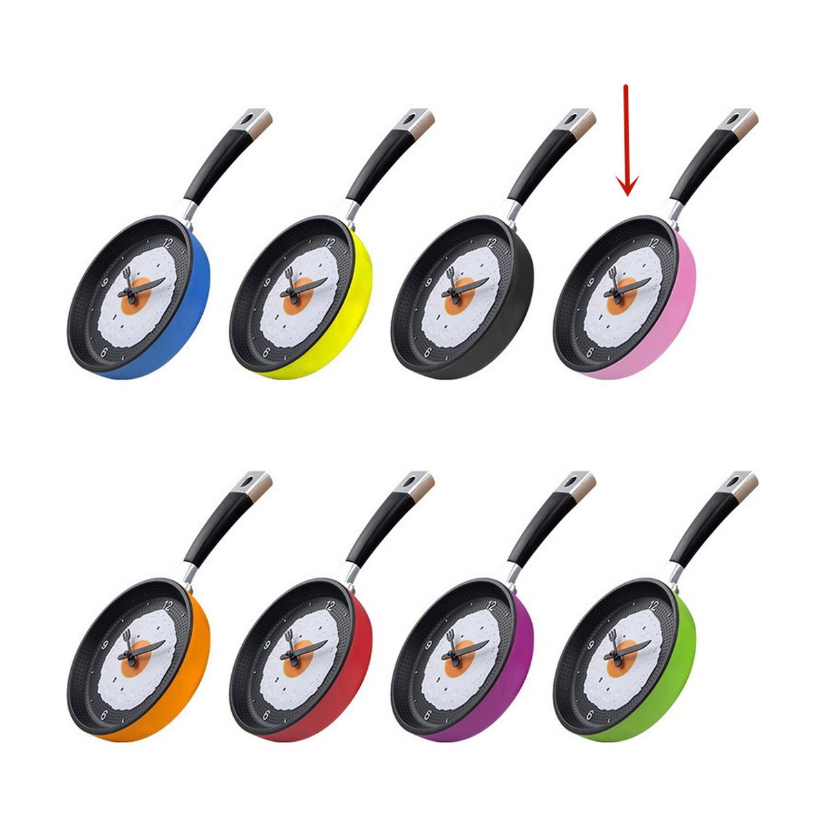 Fried Egg Pan Clock Mute Wall Watch