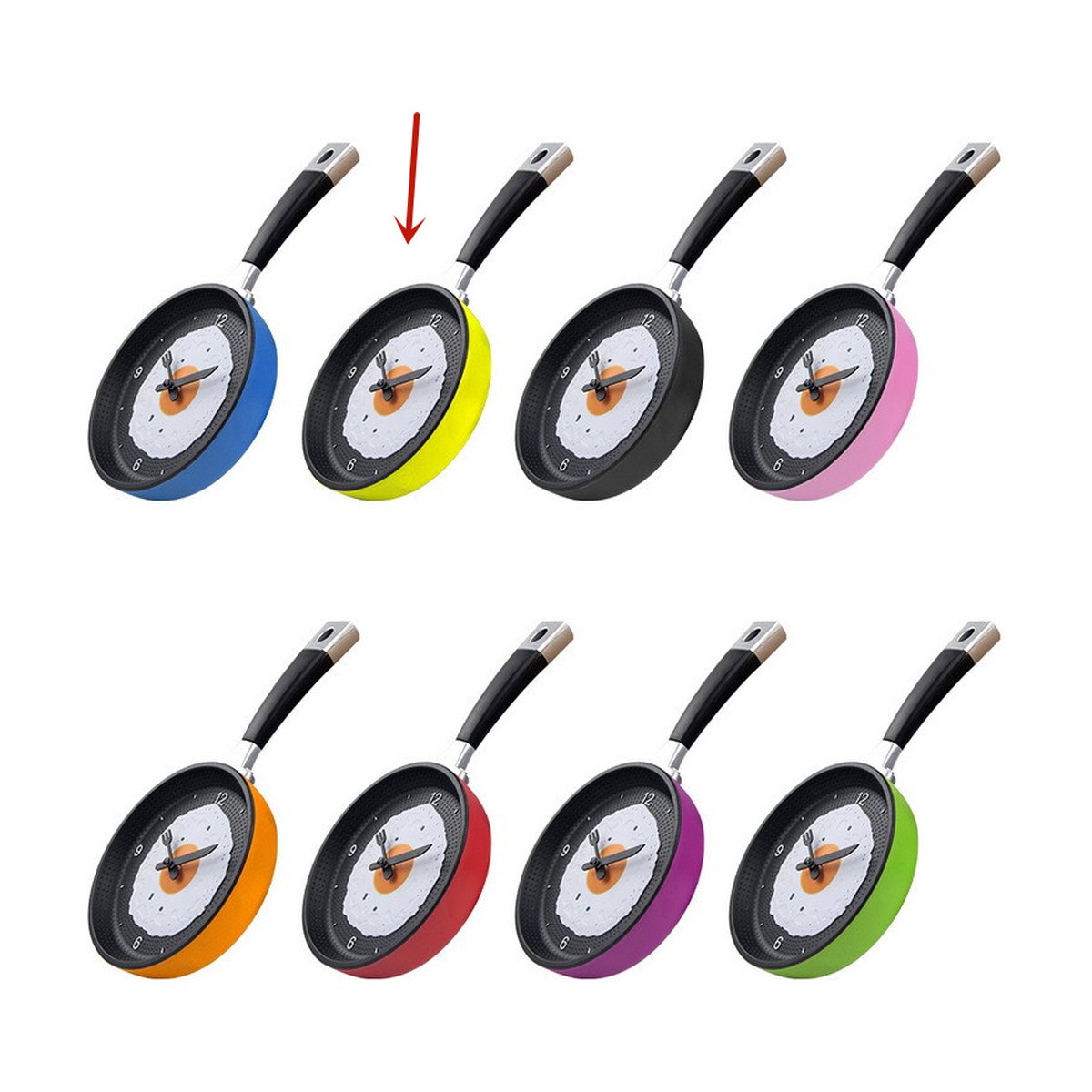 Fried Egg Pan Clock Mute Wall Watch