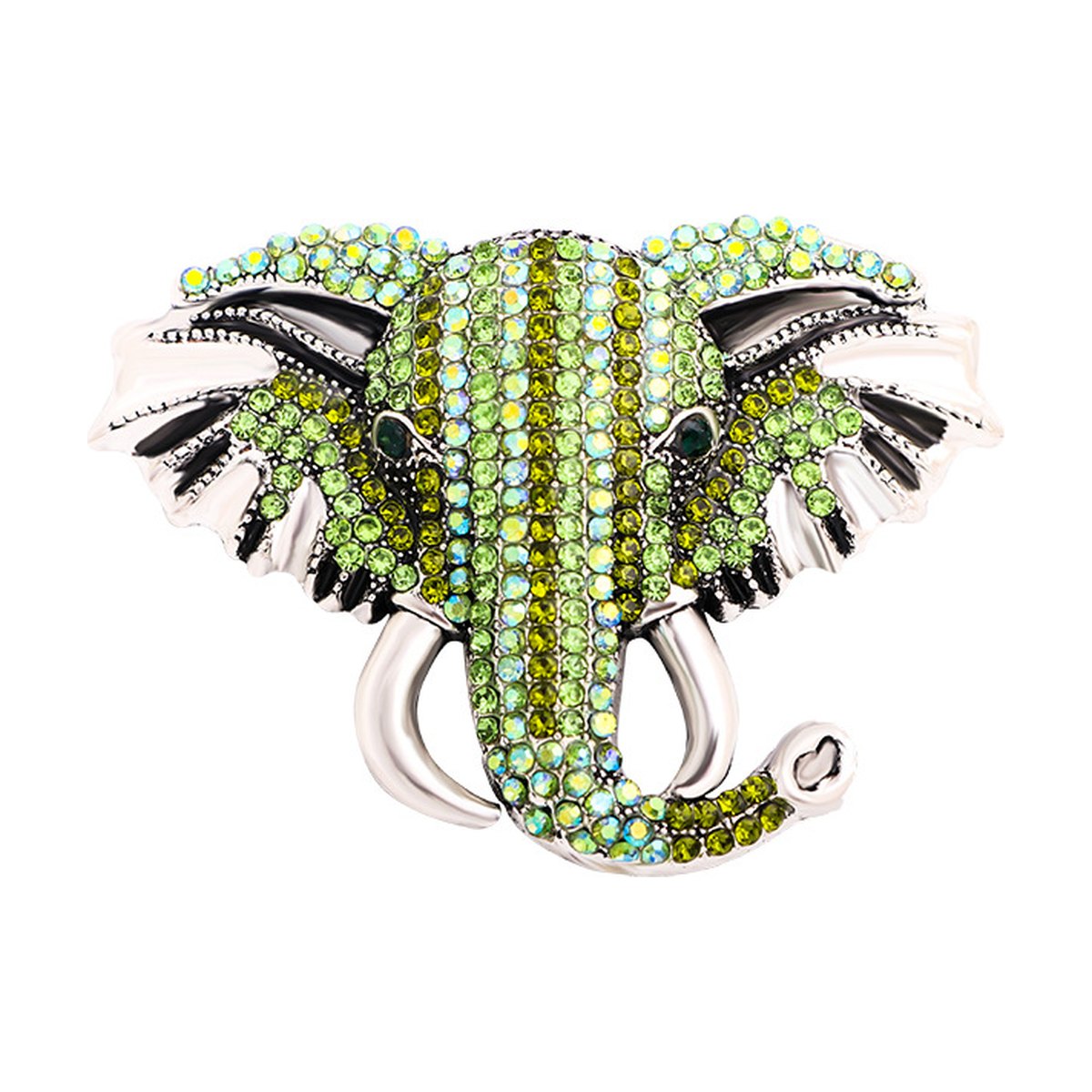 Full Rhinestone Elephant Brooch Animal Retro