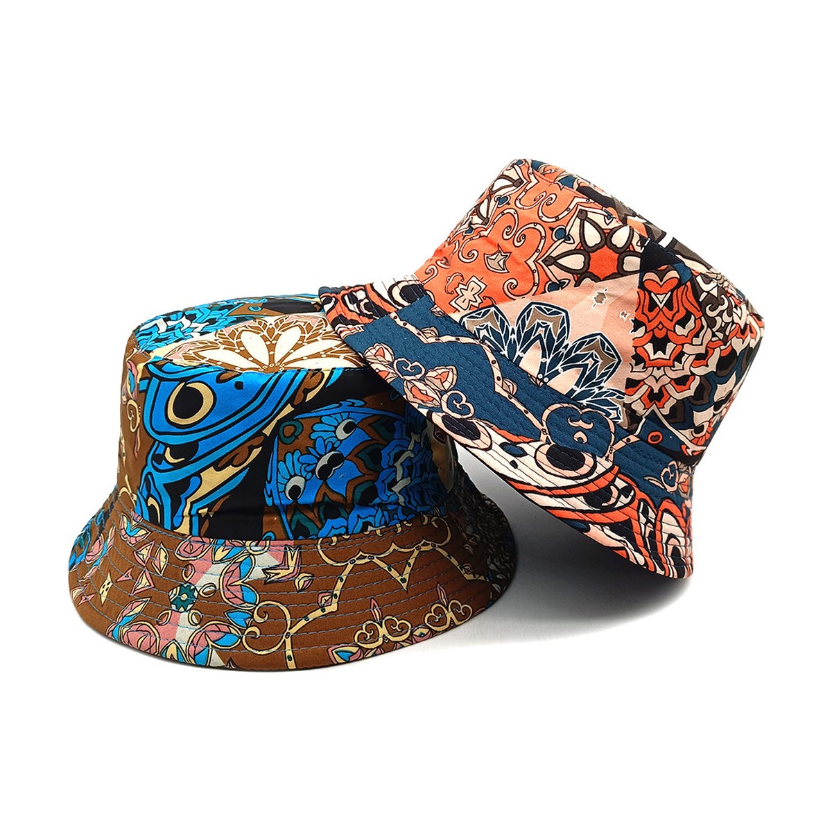 Geometric Bucket Hat Color Matching Printing Double-sided