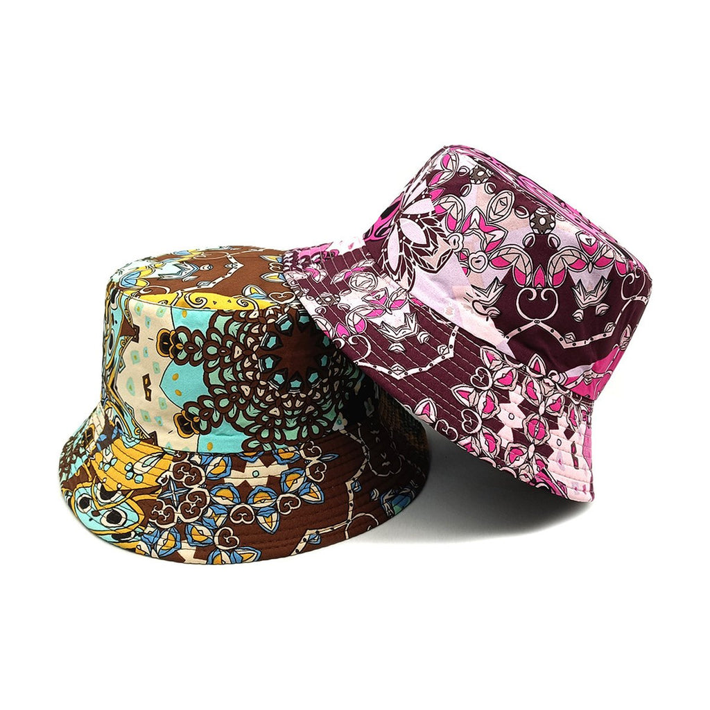 Geometric Bucket Hat Color Matching Printing Double-sided