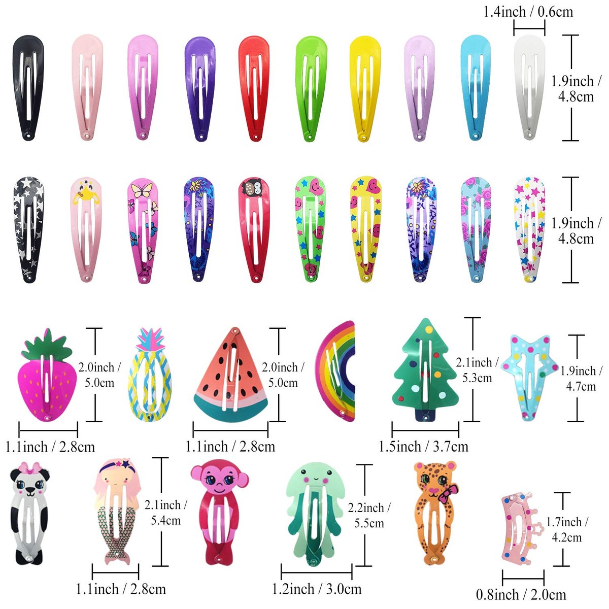 Girls' Hair Clips 100 Pieces