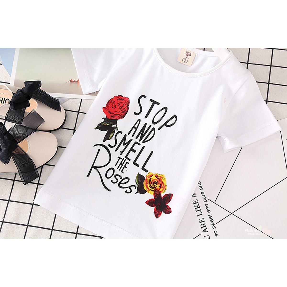 Girls' T-Shirt and Denim Skirt Set