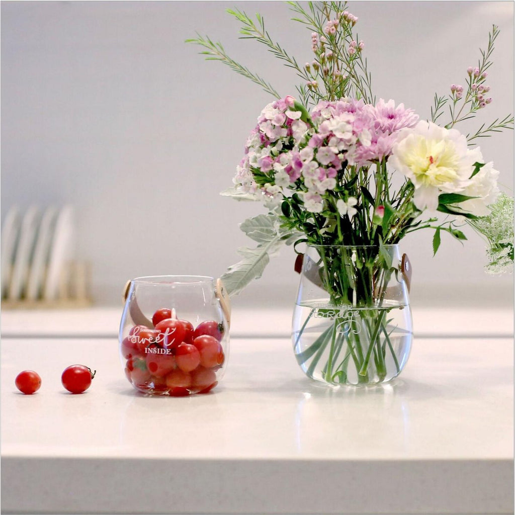 Glass Handle Vase Flower Arrangement Dried