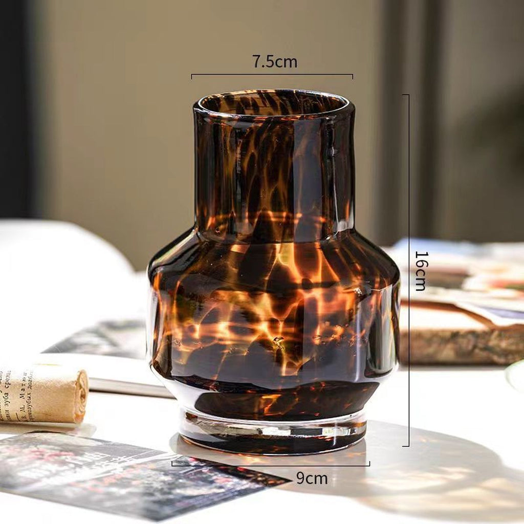 Glass Leopard Vase Light Luxury