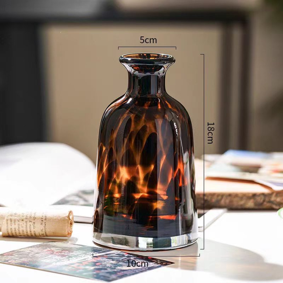 Glass Leopard Vase Light Luxury