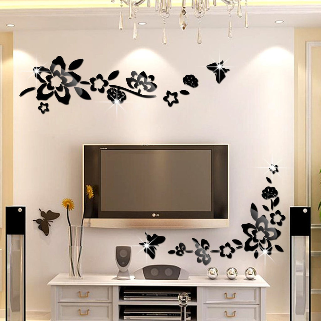 Glass Mirror Door Window Decoration Wall Stickers