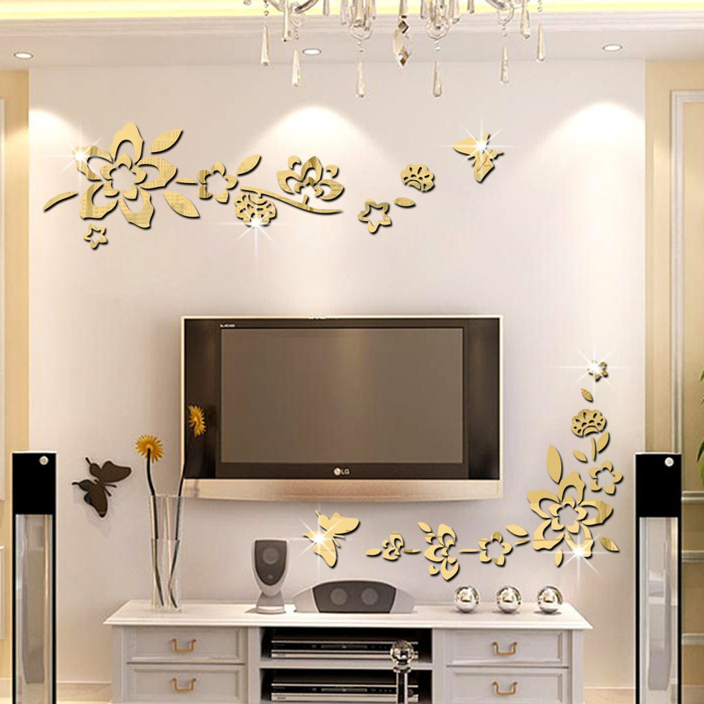 Glass Mirror Door Window Decoration Wall Stickers