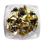 Gold Foil Broken Sequins Nail Jewelry 6-piece