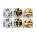 Gold Foil Broken Sequins Nail Jewelry 6-piece