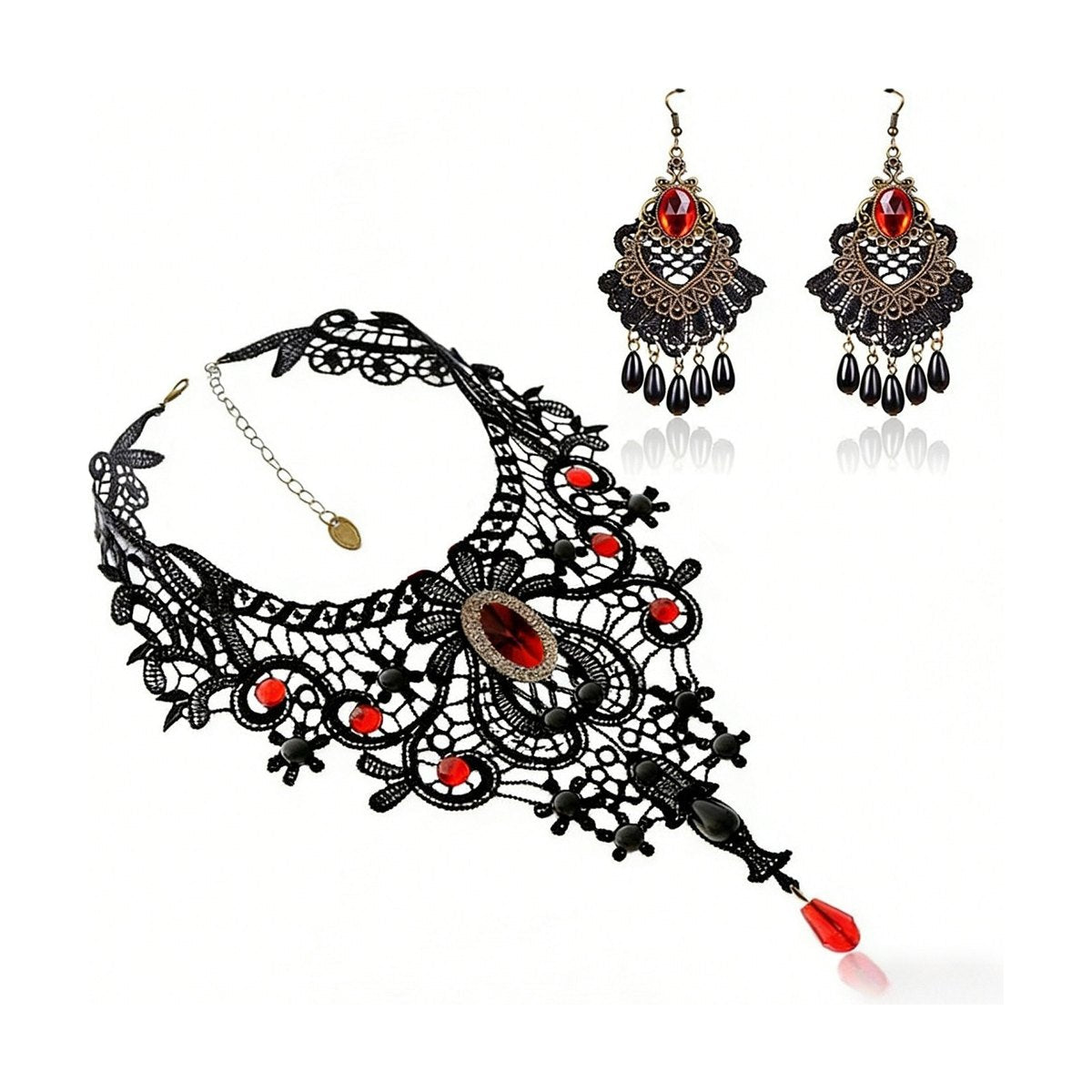 Gothic Lace Necklace Set, 3 Pieces