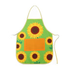 Green Sunflower Apron Garden Pocket Barbecue Kitchen