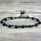 Hand-woven Natural Obsidian Anklet Protect Hope