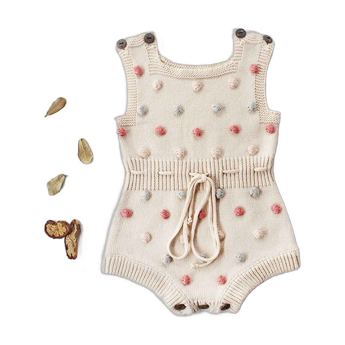 Handmade Colorful Hair Ball Baby Romper