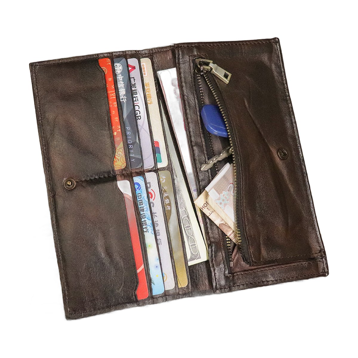 Handmade Old Pleated Long Wallet