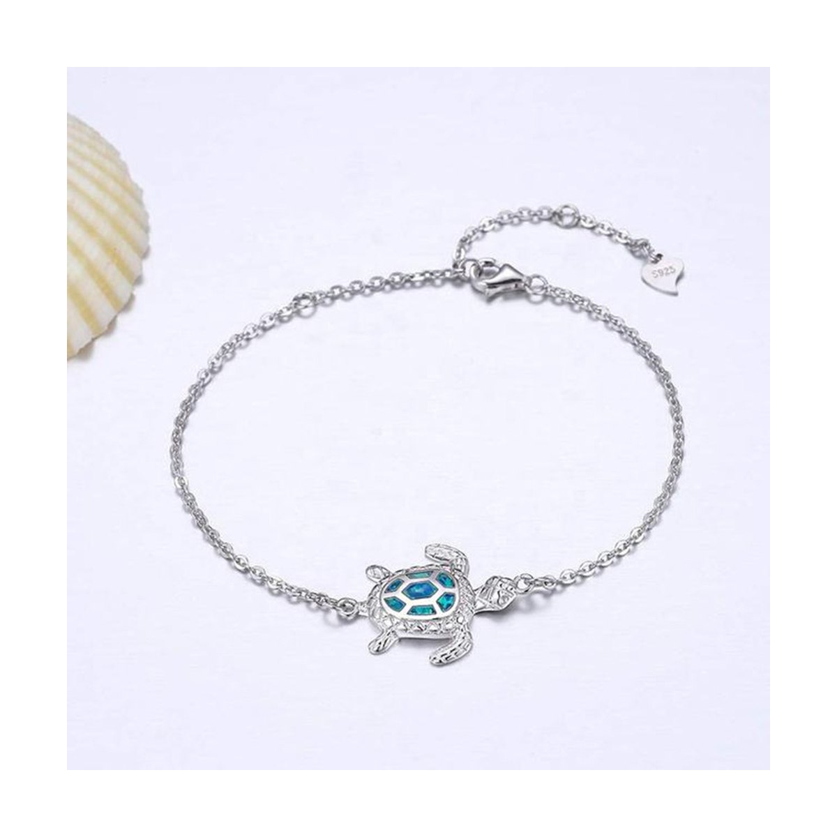 Hawaii Ocean Turtle Anklet Opal