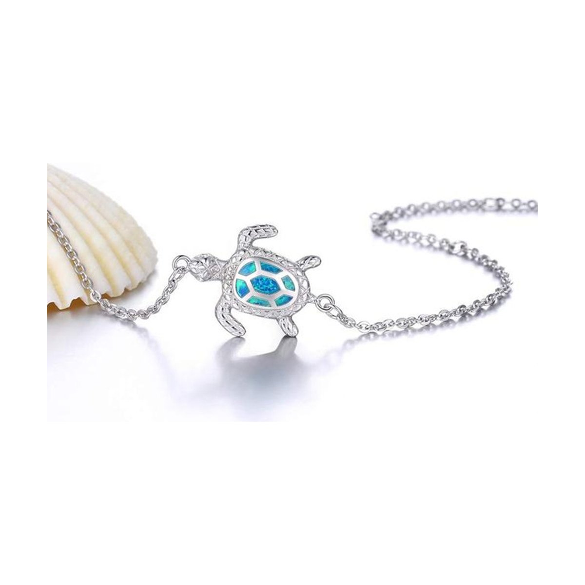Hawaii Ocean Turtle Anklet Opal
