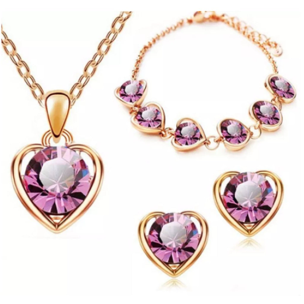 Heart Crystal Jewelry Set