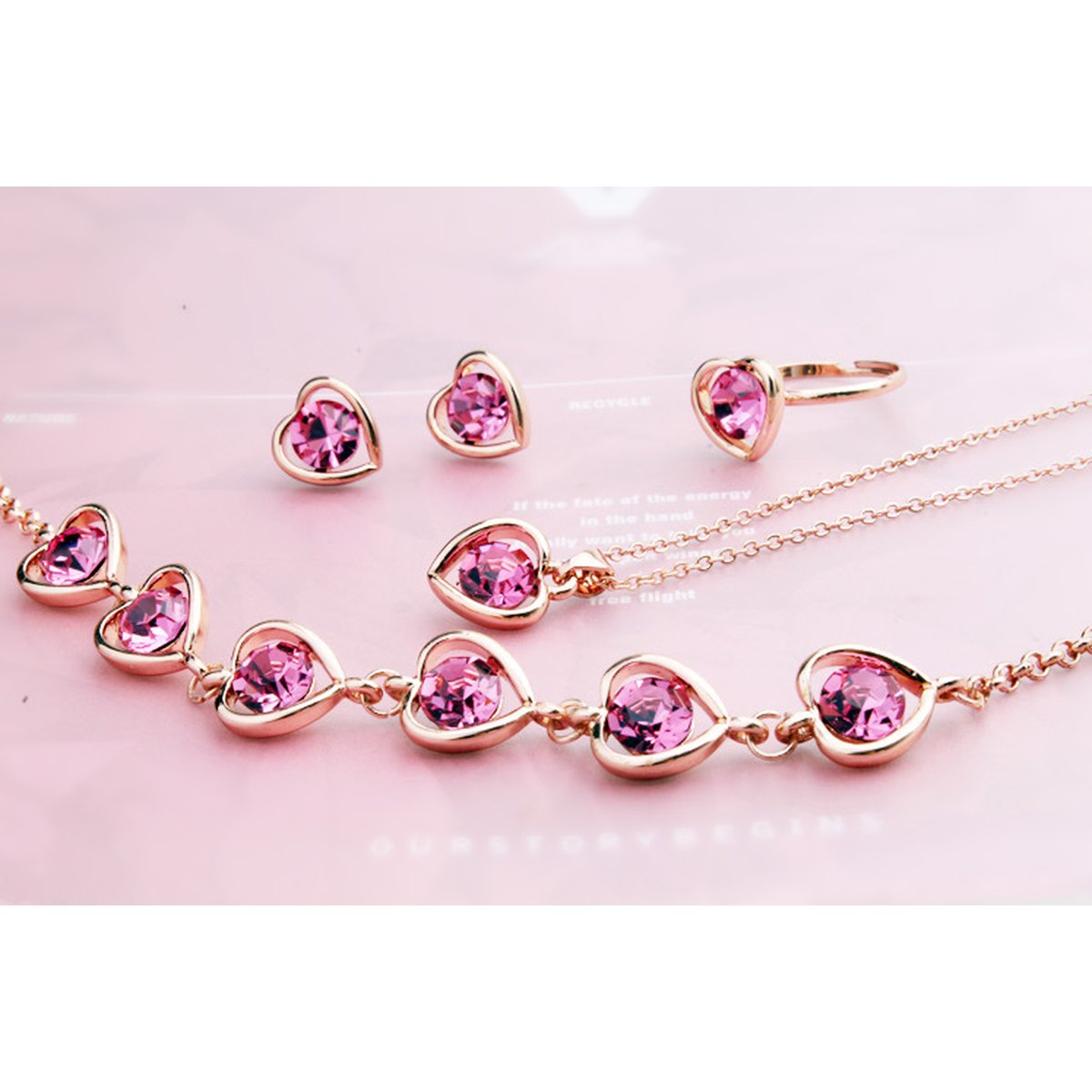 Heart Crystal Jewelry Set