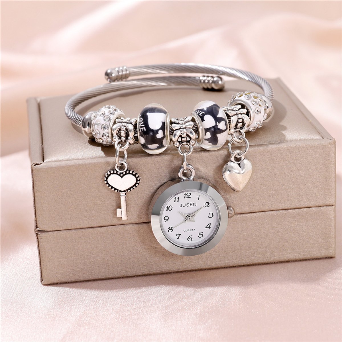Heart Key Bangle Watch