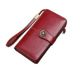 Hollow Clutch Leather Wallet Long Zipper Purse