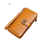 Hollow Clutch Leather Wallet Long Zipper Purse