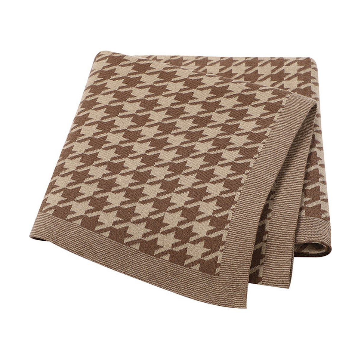 Houndstooth Knitted Baby Blanket
