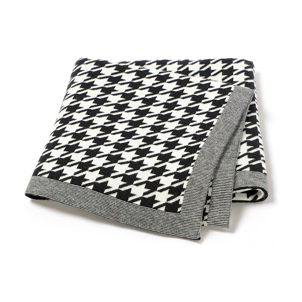 Houndstooth Knitted Baby Blanket