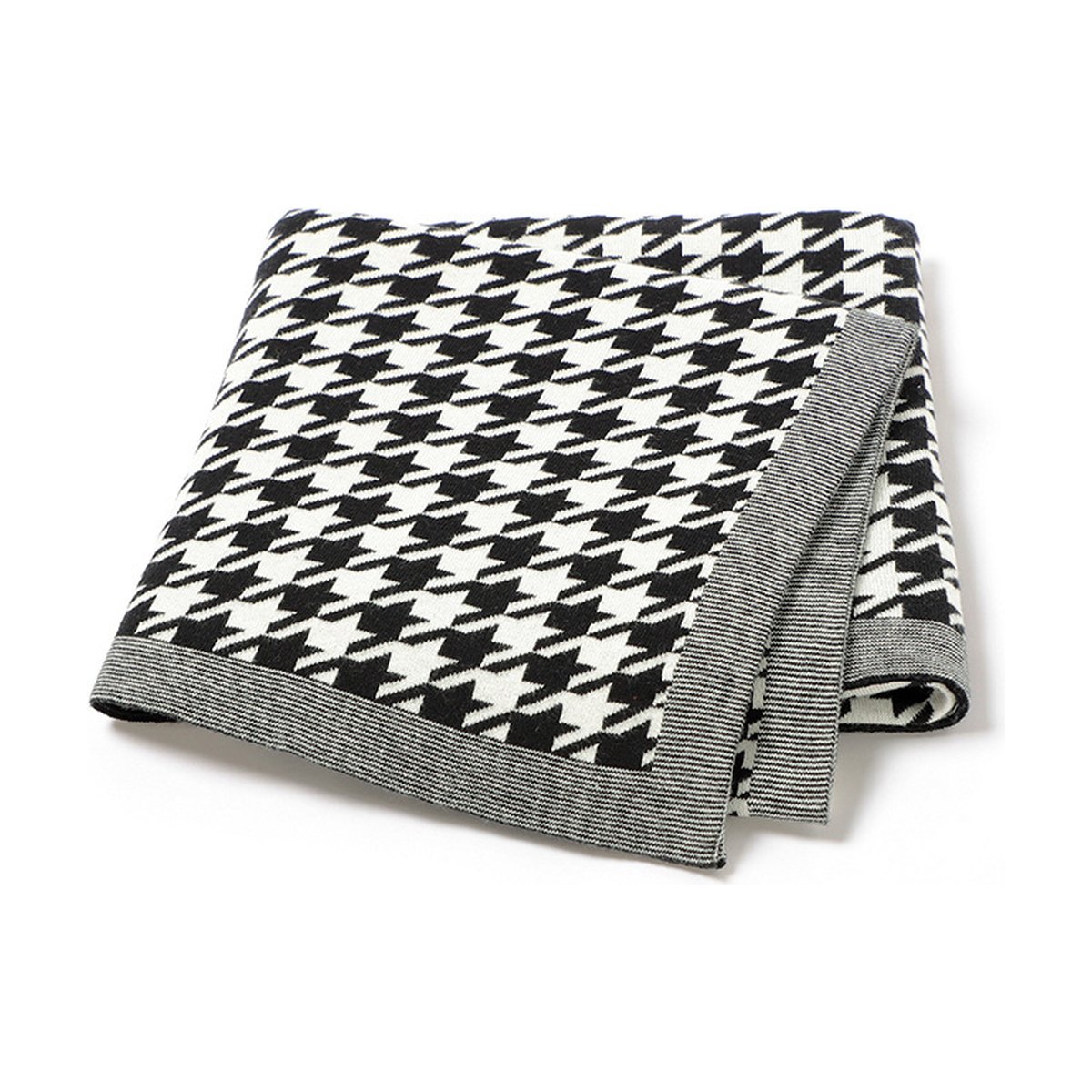 Houndstooth Knitted Baby Blanket