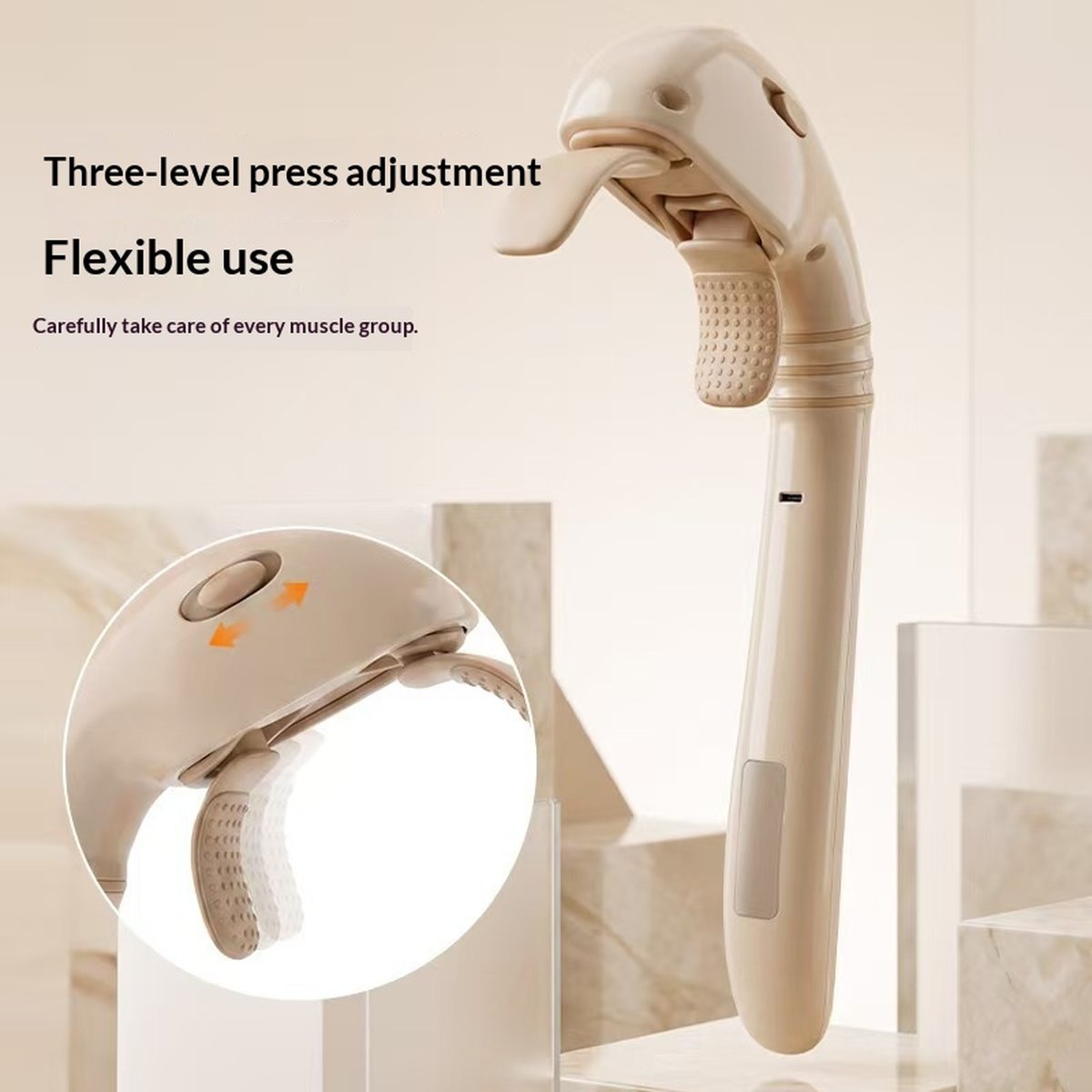 Human-like Hand-kneading Long-handle Handheld Shoulder Neck Massager