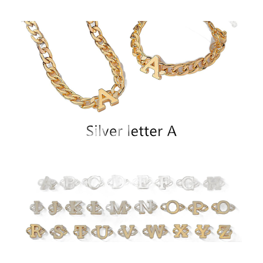 Initial Necklace & Bracelet Set