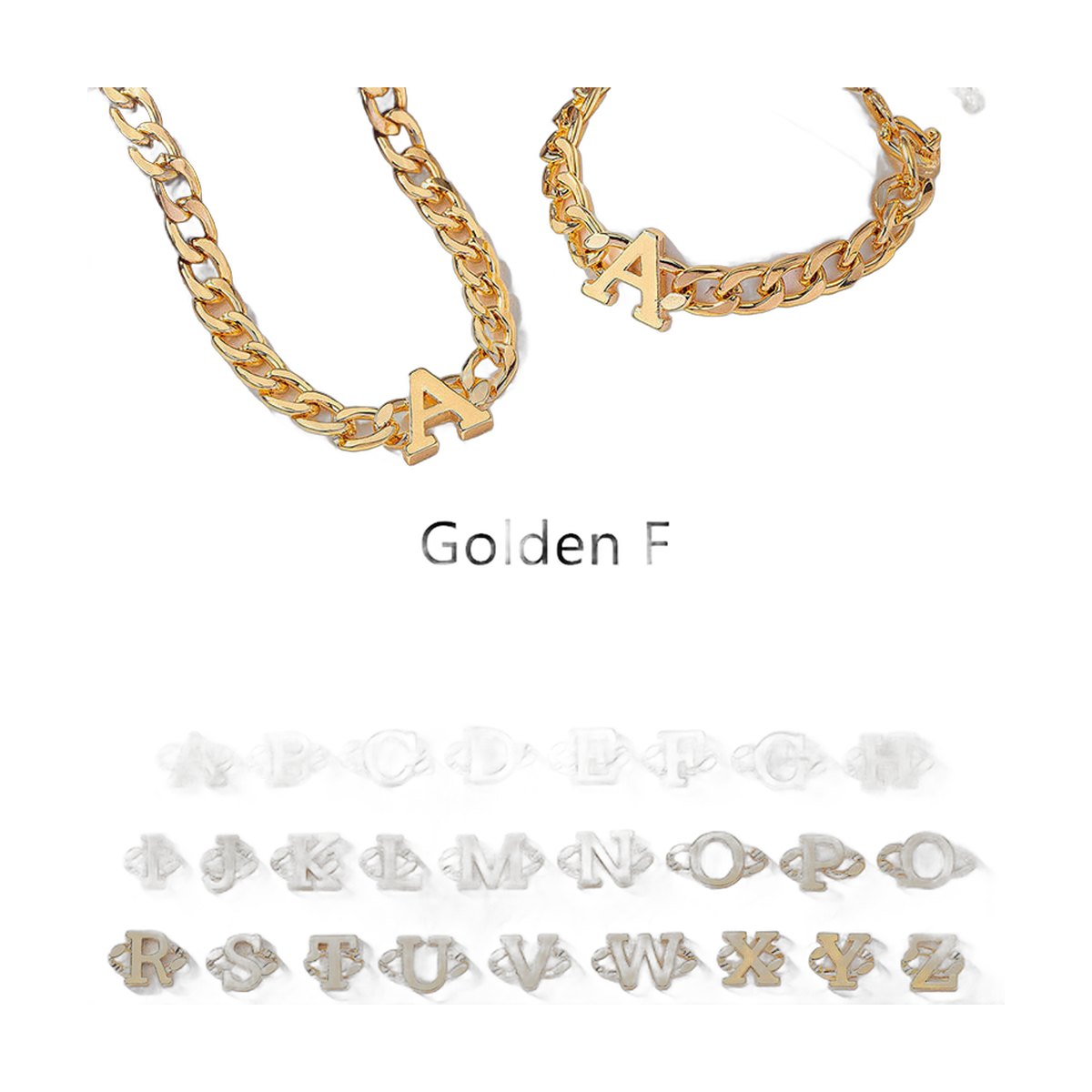 Initial Necklace & Bracelet Set