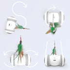 Interactive Cat Toy Interchangeable Heads Pet Feather