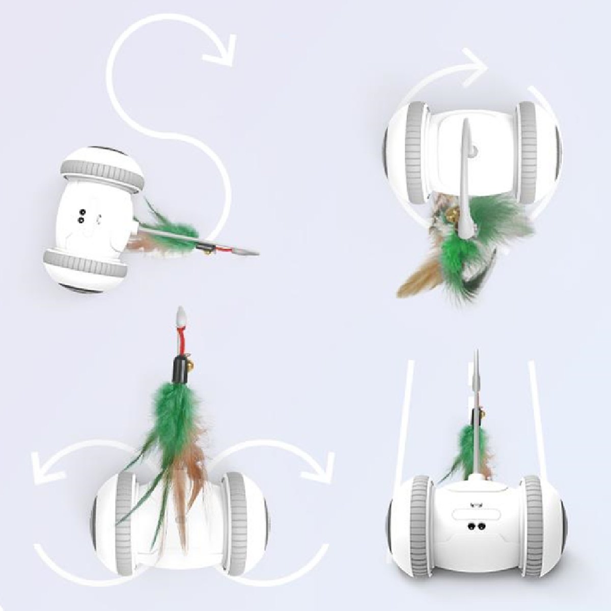 Interactive Cat Toy Interchangeable Heads Pet Feather