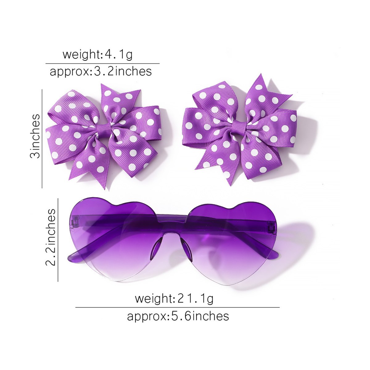 Kids' Bow Hair Clip and Sunglasses Set