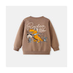 Kids Crew-neck Cartoon Hoodie Desert Dinosaur Print