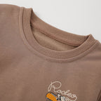Kids Crew-neck Cartoon Hoodie Desert Dinosaur Print