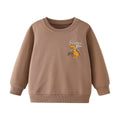 Kids Crew-neck Cartoon Hoodie Desert Dinosaur Print