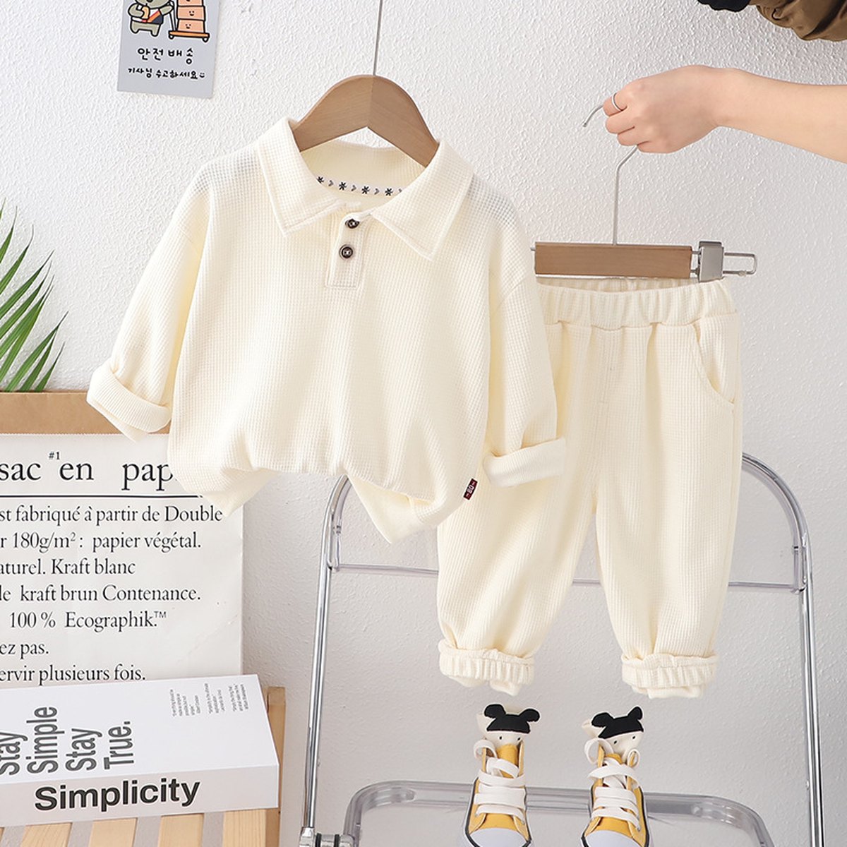 Kids - Loose-fit Long-sleeve Sports Hoodie Set
