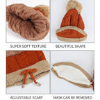 Knitted Beanie, Scarf and Mask Set