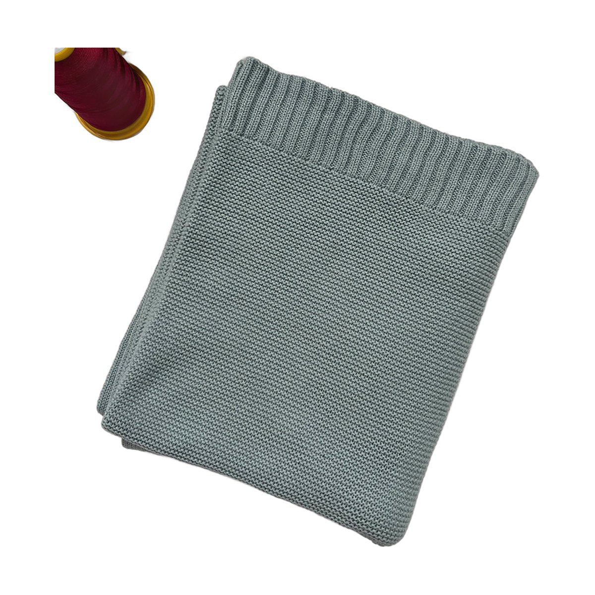 Knitted Cotton Swaddle with Overlock Edge