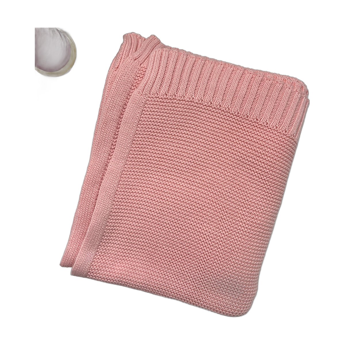 Knitted Cotton Swaddle with Overlock Edge