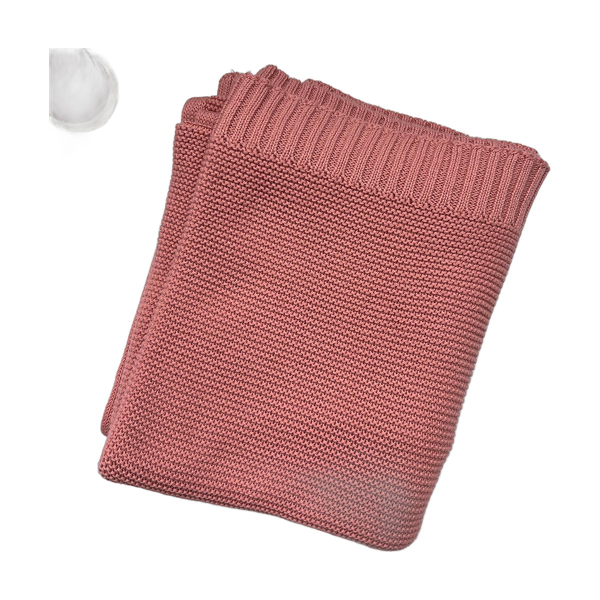 Knitted Cotton Swaddle with Overlock Edge