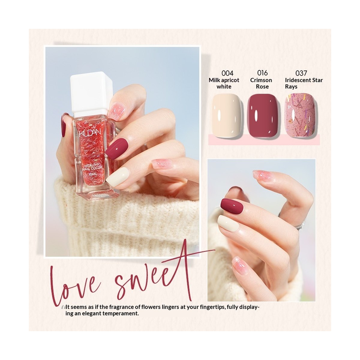 KUDAN Glitter Peel-Off Nail Polish No. 3 – 30 Shades