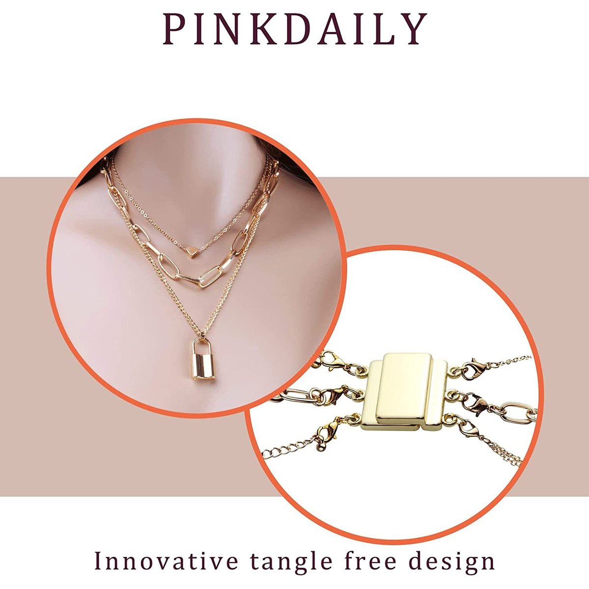 Layered Magnetic Bracelet Necklace Breasted