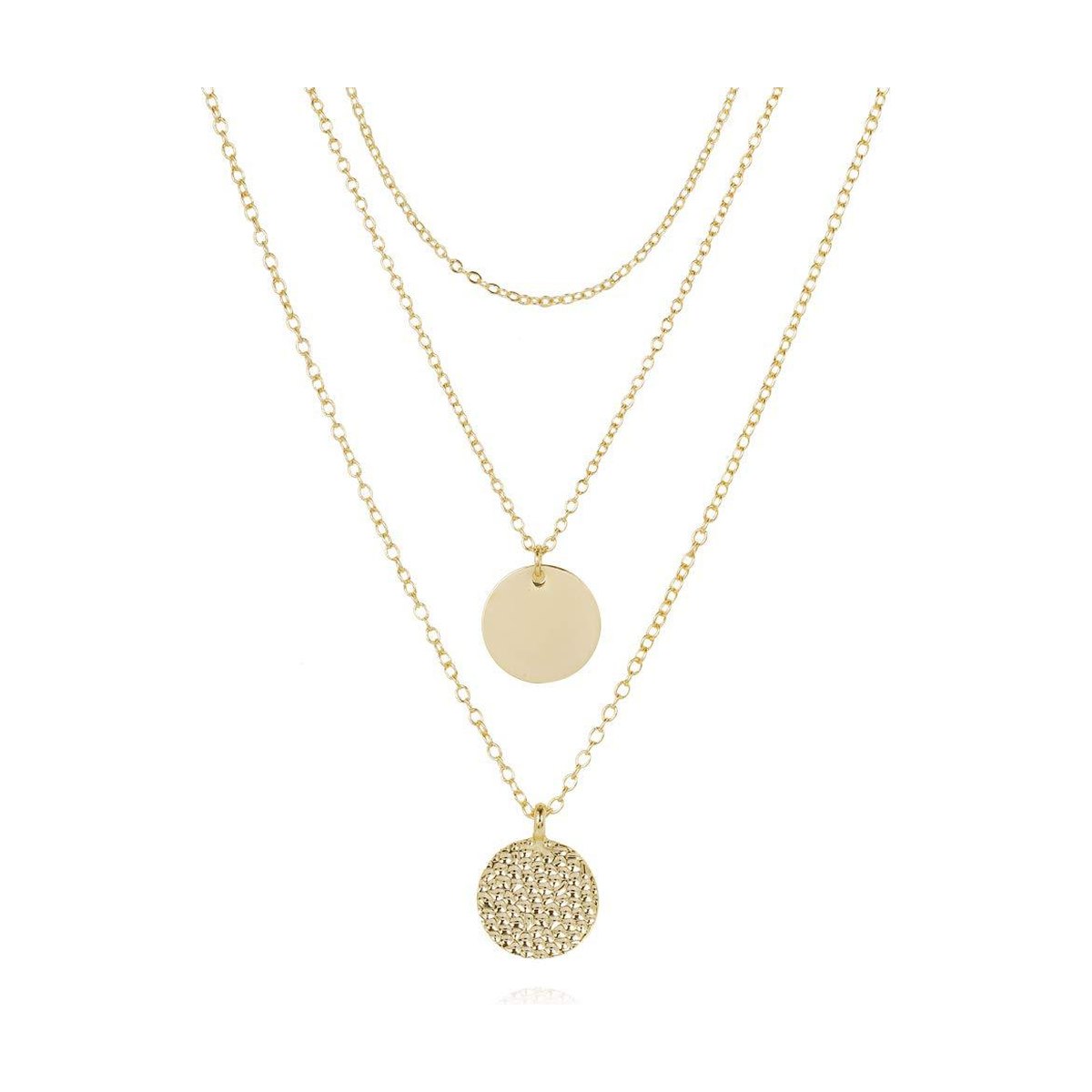 Layered Moon Pendant Necklace